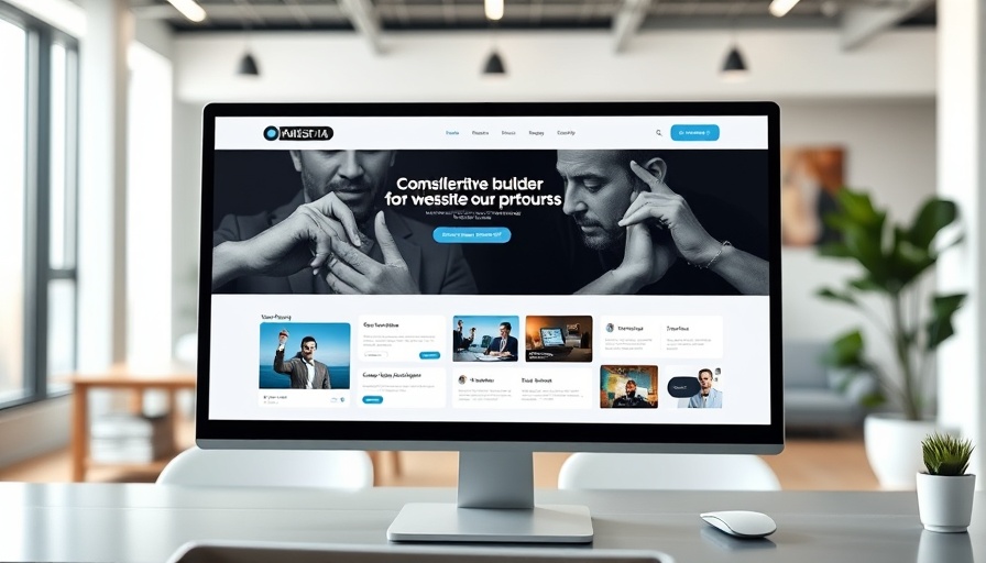 Modern AI website builder interface on a computer screen.