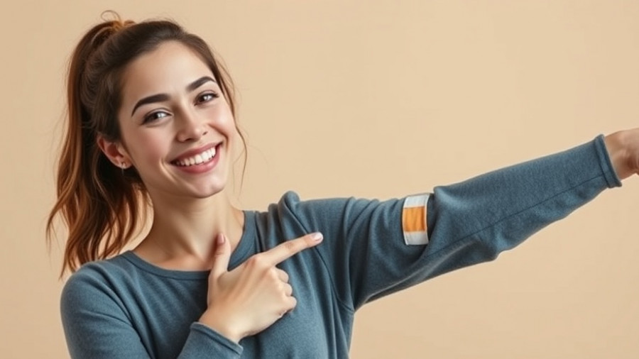 Smiling woman showing vaccine bandage, addressing vaccine hesitancy.
