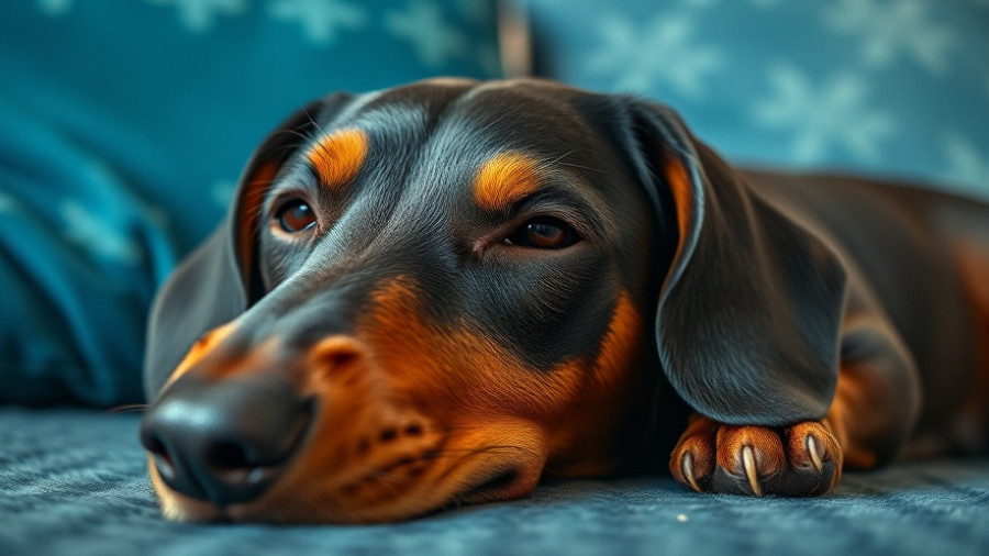 Short-legged Dachshund resting, key aspect of dogs' health.