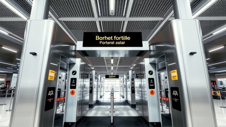 Automated border control gates illustrating New European Entry Exit System