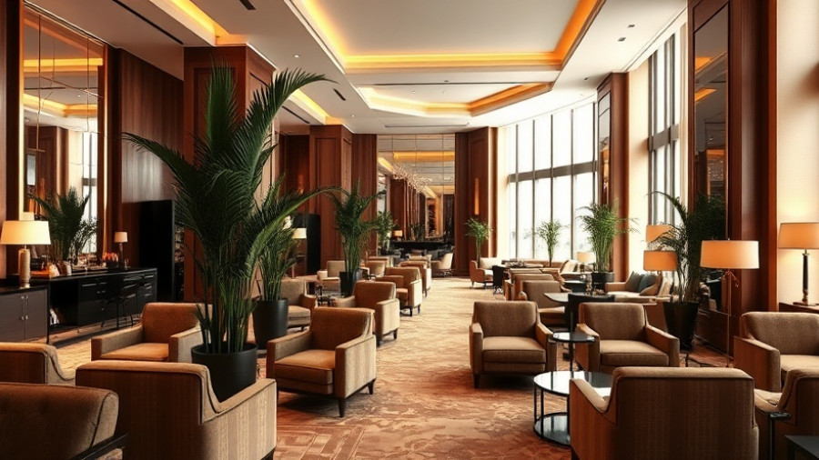 Opulent hotel lounge with plush seating and elegant decor.