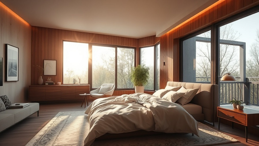 Stylish modern bedroom in an Airbnb for New Yorkers, serene and inviting.