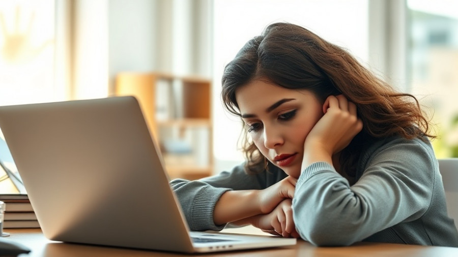 Young American worker appearing tired and overworked, suggesting vacation needs.