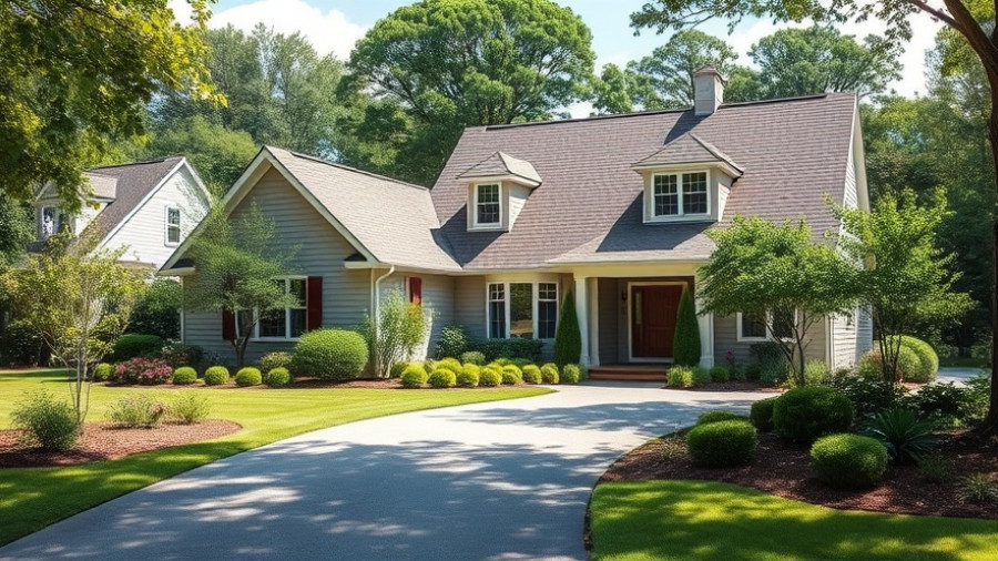 Charming suburban house with manicured garden, highlighting USA real estate marketing strategies.