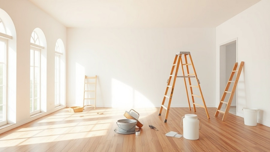 Renovation tools in empty room for loans for flipping houses.