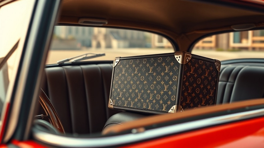 Louis Vuitton's New Book on Travel Legacy showcased inside a vintage car.