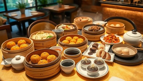 Dim sum spread at the best dim sum restaurants in Hong Kong.