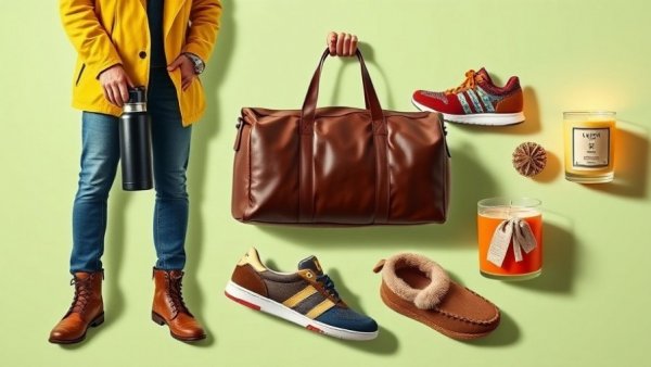 Stylish travel gifts for men including a jacket, duffel bag, and more.