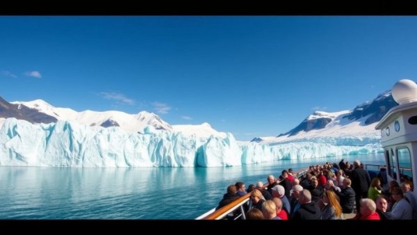 Cruise ship in Glacier Bay National Park with stunning glaciers