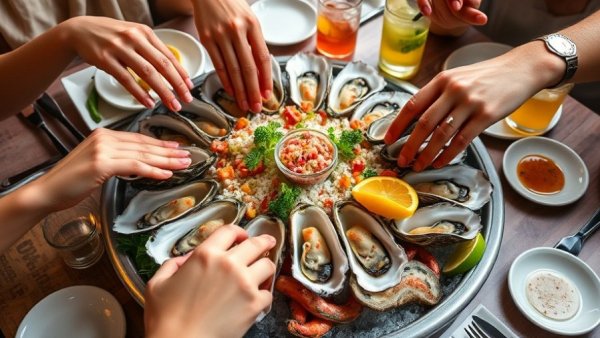 Vibrant seafood platter with ceviche in a dynamic Mexico City dining scene.