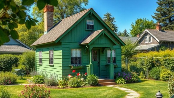 Charming green cottage with higher appraisal than offer, lush setting.