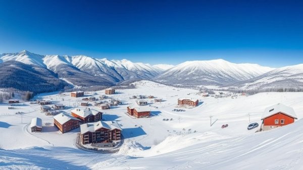 Aerial view of snowy ski resort, Ikon Pass sales end December 11