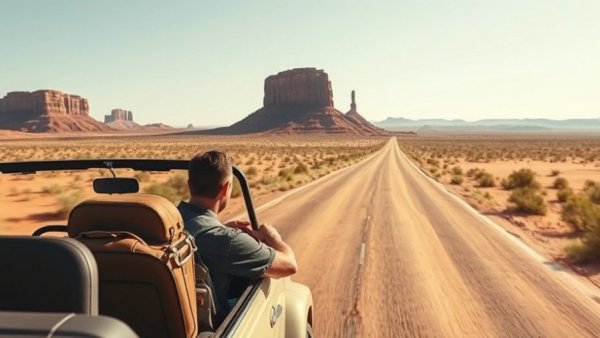 Adventurous traveler exploring US national parks changes 2026, desert drive