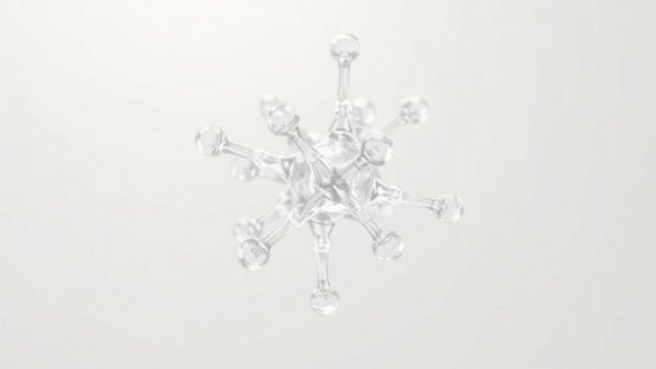 Translucent molecular quercetin structure against a soft background.