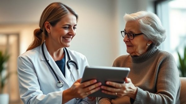 Doctor explaining wellness visits vs physical exams to patient.