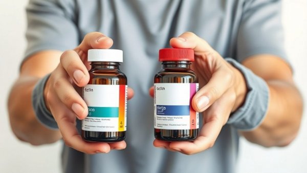 Close-up of person questioning expired medications safety, holding bottles.