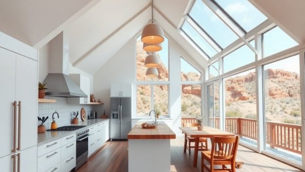 Modern rental kitchen near Capitol Reef with scenic views.