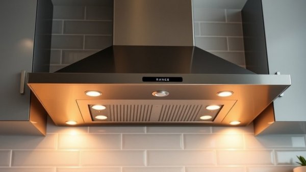 Modern stainless steel range hood illuminated in a sleek kitchen, is a range hood necessary.