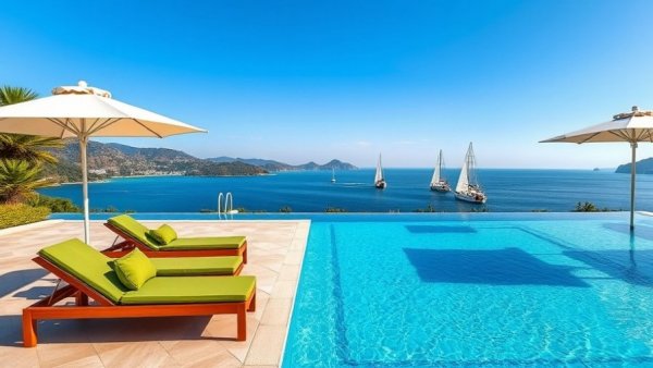 Luxurious pool area at one of the best hotels in Maine.