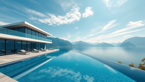 Lake Como Villa with infinity pool and mountain view.