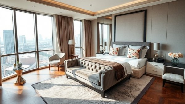 Luxurious hotel room for Kentucky Derby accommodations with elegant decor.