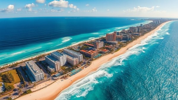 Scenic spring break destinations along a sunny coastal city.