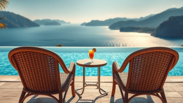 Inviting poolside view at one of the best Airbnbs in Milos.