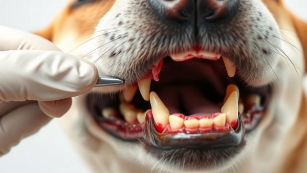 Close-up of a dog's dental health, showing tooth decay, pet dental health and heart disease.