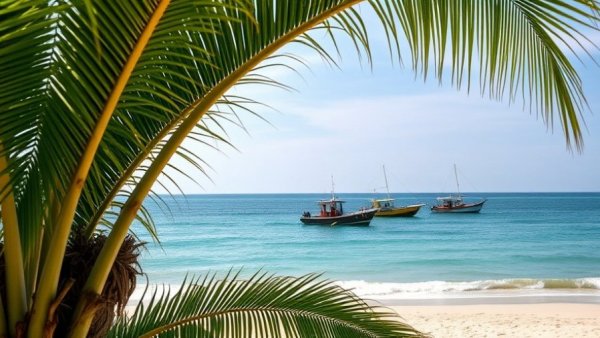Vilanculos Mozambique travel guide: beach entrance with boats.