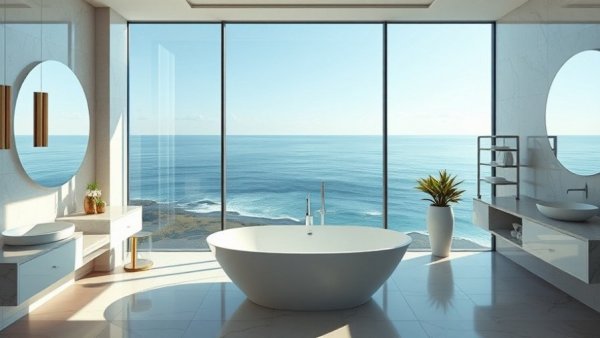 Luxurious resort bathroom with ocean view, Atlantis Resort Promo Codes 2026.