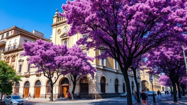 Picturesque street in Santiago Chile showcasing historic architecture.