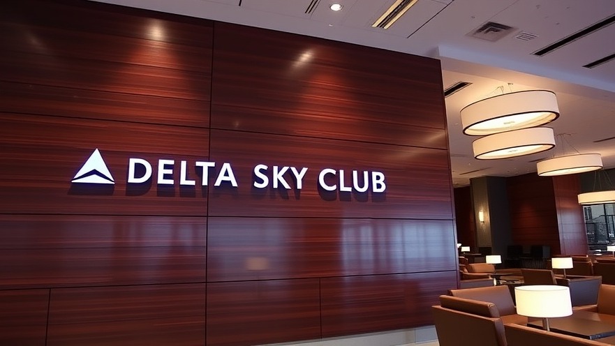 Elegant Delta Sky Club lounge showcasing travel perks and benefits with plush seating.