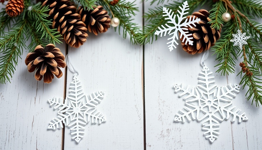 Rustic winter scene with snowflakes on wood surface, Financial Wellness Journey 2025.