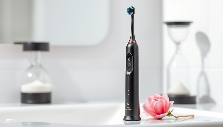 Sleek electric toothbrush in modern bathroom setting, How Long Does an Electric Toothbrush Last.