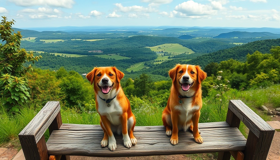 Pet friendly trips concept with dogs enjoying a scenic view.
