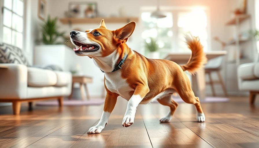 Dog practicing yoga on mat in bright room - dog yoga.