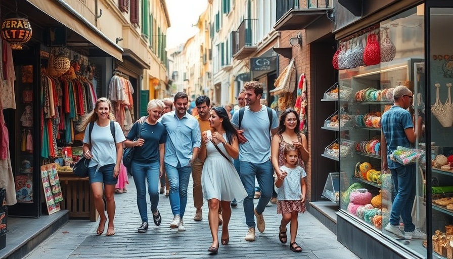 Family exploring street shops for cash back rewards.