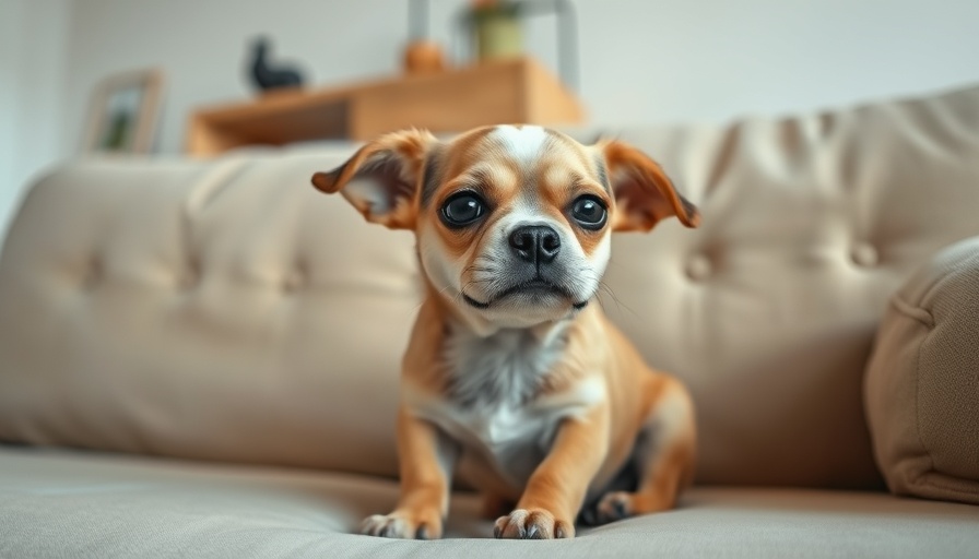 Anxious dog highlighting pet anxiety and gut health.