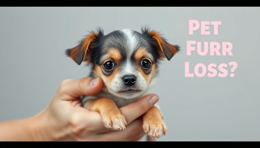 Concerned figure holding a small dog with fur loss on leg, Dog Alopecia Causes.