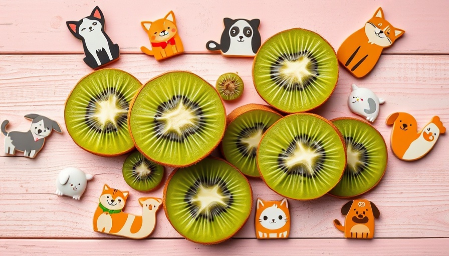 Kiwifruit benefits for pets illustrated with vibrant imagery.