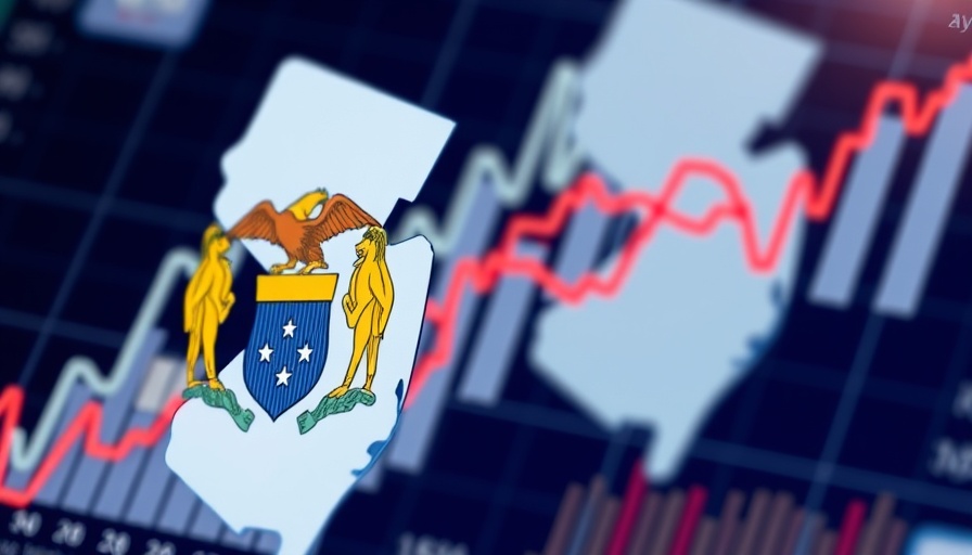 Infographic on New Jersey budget changes with state emblem.