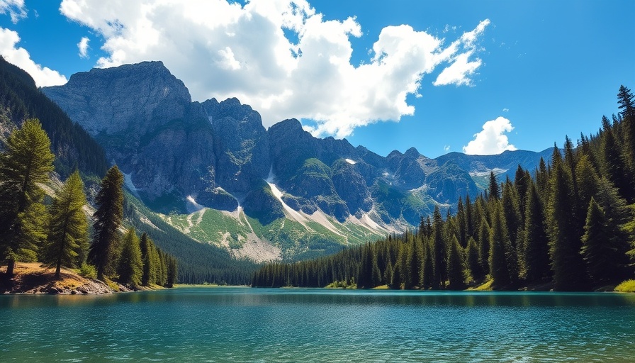 Serene mountain lake in national park, visiting a national park this summer.