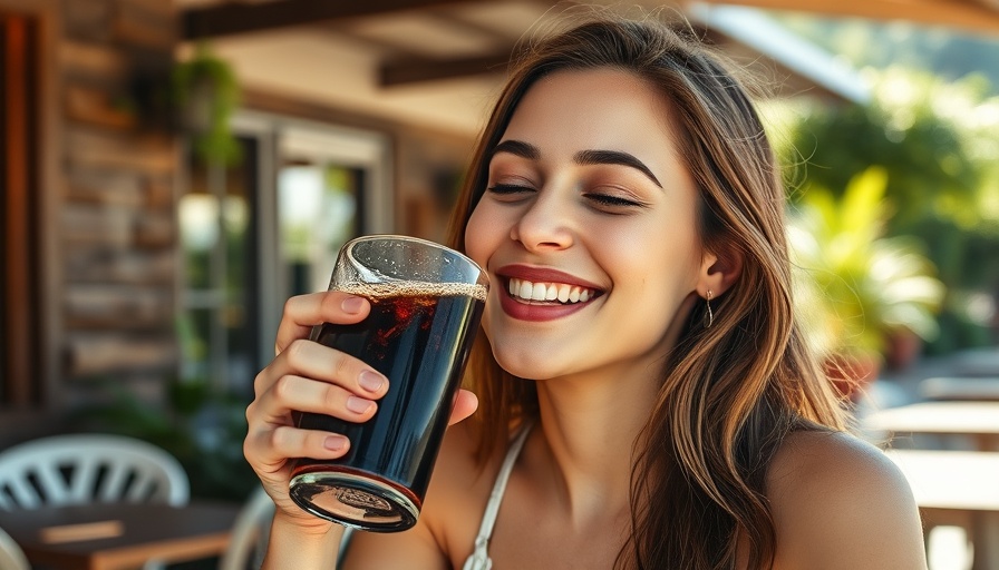 Young woman drinking soda; artificial sweetener and health risks.