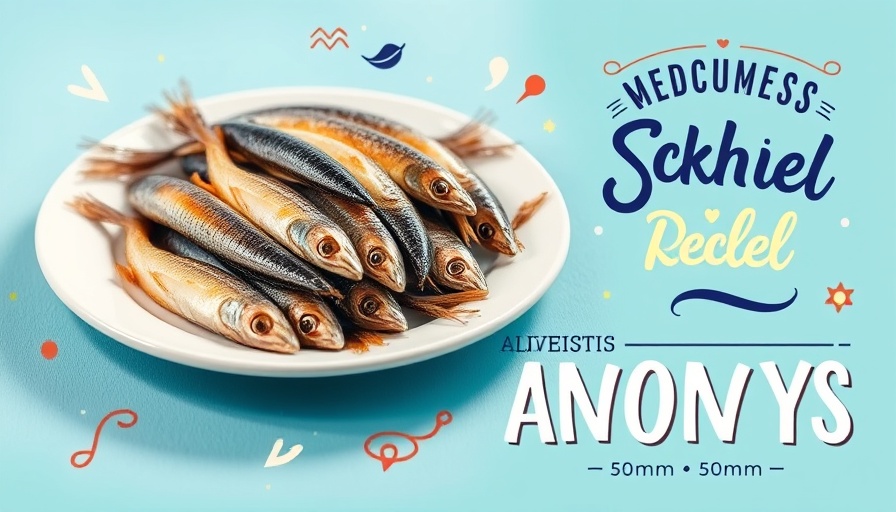 Anchovies for pets as a superfood with playful design.