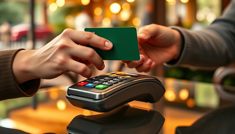Hands exchanging Navy Federal CashRewards Secured Credit Card in vibrant setting