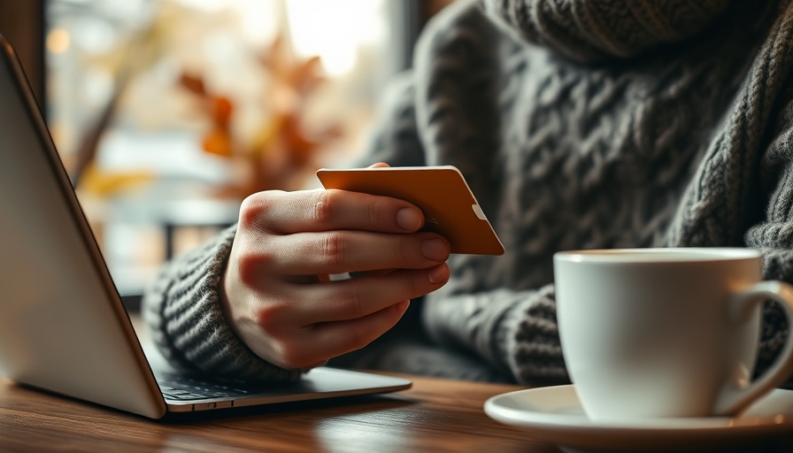 Cozy scene of online credit card transfer