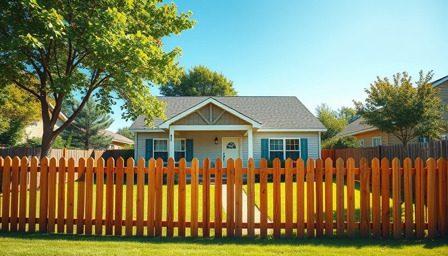 Charming suburban house with wooden fence, USA real estate.