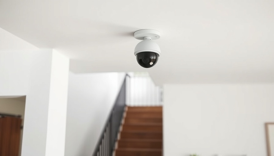 Security camera placement in a modern home.