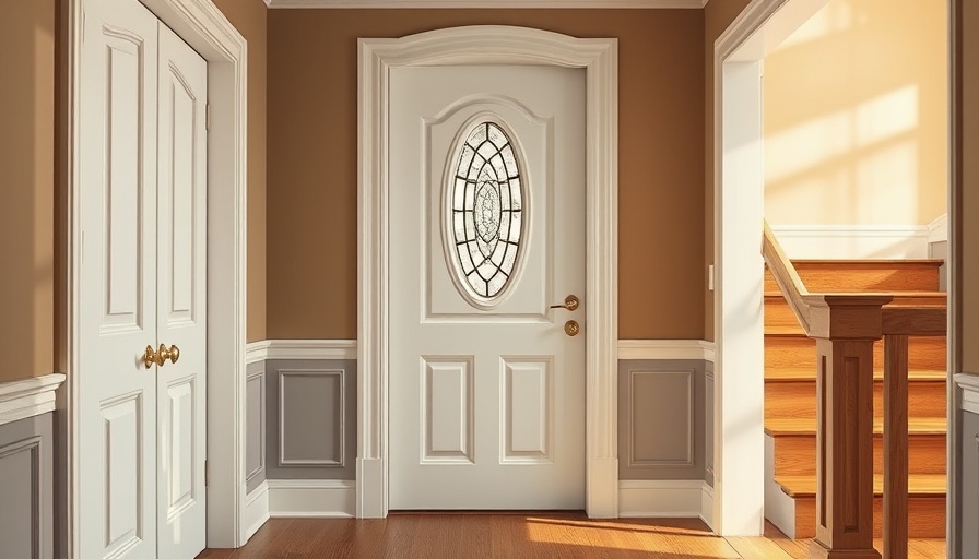 Entryway with a decorative glass door; learn how to change locks.