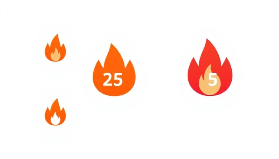 Intensity level fire icons in a minimalistic style.